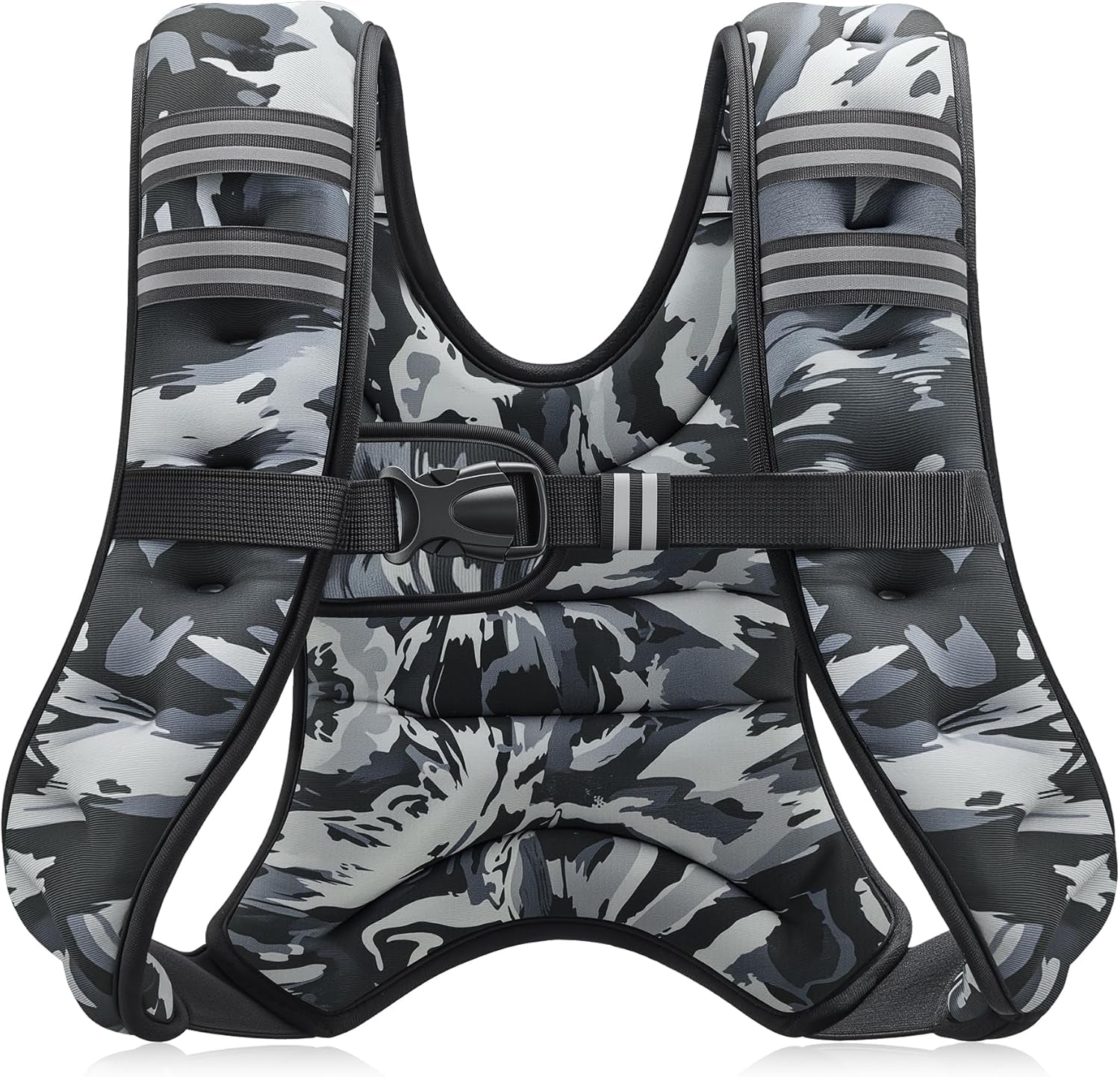 Weighted Vest, 6Lb/8Lb/12Lb/16Lb/20Lb/25Lb/30Lb Weight Vest with Reflective Stripe for Workout, Strength Training, Running, Fitness, Muscle Building, Weight Loss, Weightlifting