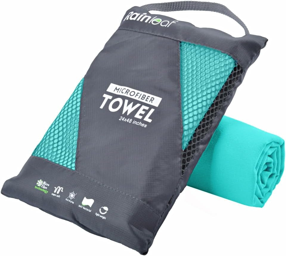 Microfiber Towel Perfect Travel & Gym & Camping Towel. Quick Dry - Super Absorbent - Ultra Compact - Lightweight. Suitable for Trip, Beach, Shower, Backpacking, Pool