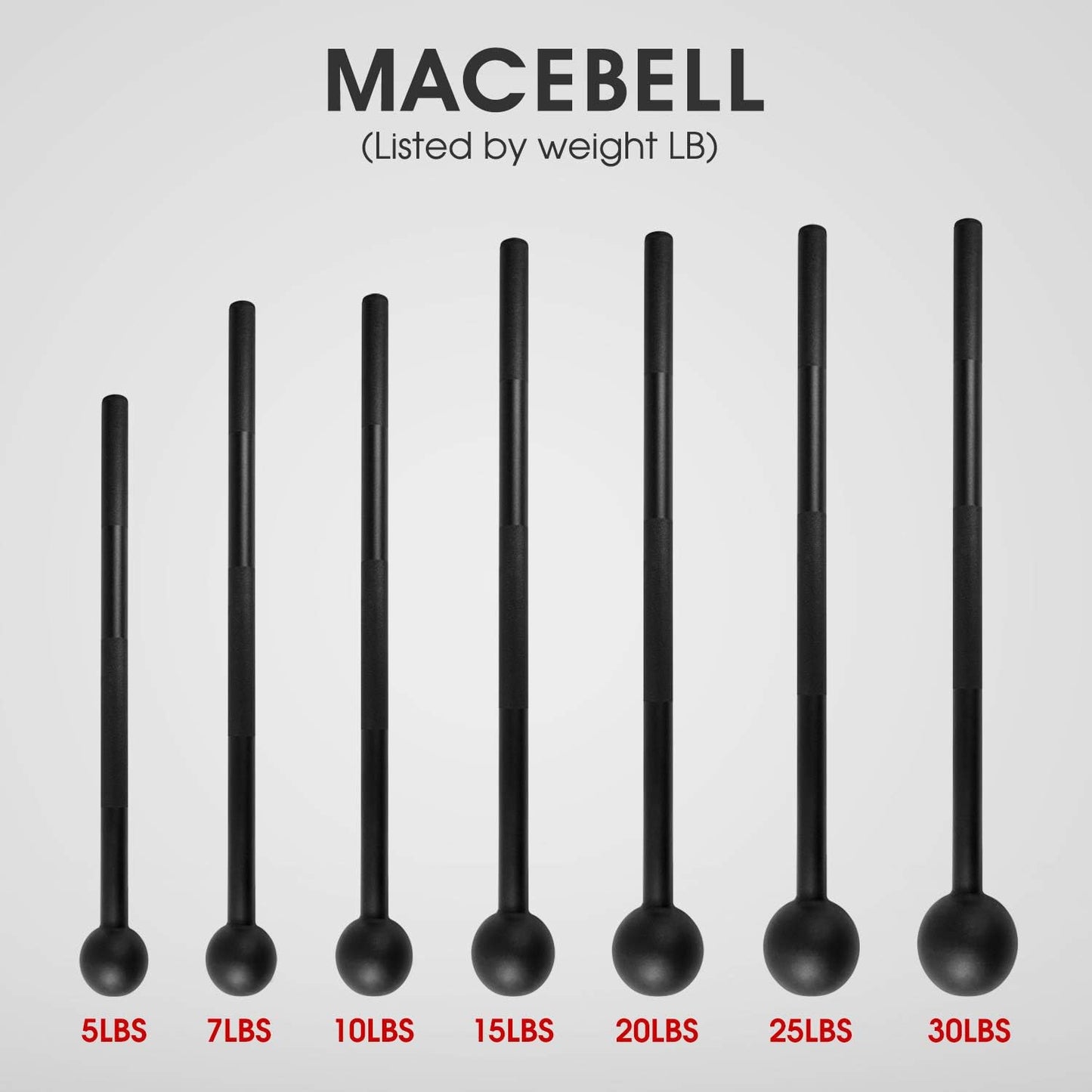 Steel Mace Bell - Versatile Strength Training Tool for Full Body Workouts, Rehabilitation, and Flexibility - Available in 5 to 30 Lbs for Men and Women