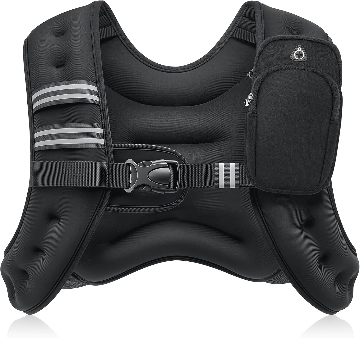 Weighted Vest, 6Lb/8Lb/12Lb/16Lb/20Lb/25Lb/30Lb Weight Vest with Reflective Stripe for Workout, Strength Training, Running, Fitness, Muscle Building, Weight Loss, Weightlifting