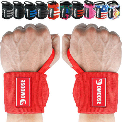 Wrist Wraps for Weightlifting 18" - Heavy Duty Gym Wrap with Hand Thumb Loop for Support & Pain Relief, USPA Approved Powerlifting, Weight Lifting Wrist Straps for Men & Women Work Out