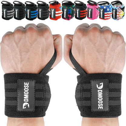 Wrist Wraps for Weightlifting 18" - Heavy Duty Gym Wrap with Hand Thumb Loop for Support & Pain Relief, USPA Approved Powerlifting, Weight Lifting Wrist Straps for Men & Women Work Out