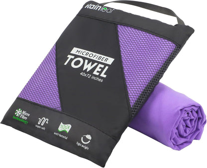 Microfiber Towel Perfect Travel & Gym & Camping Towel. Quick Dry - Super Absorbent - Ultra Compact - Lightweight. Suitable for Trip, Beach, Shower, Backpacking, Pool