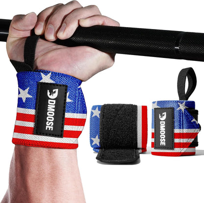Wrist Wraps for Weightlifting 18" - Heavy Duty Gym Wrap with Hand Thumb Loop for Support & Pain Relief, USPA Approved Powerlifting, Weight Lifting Wrist Straps for Men & Women Work Out
