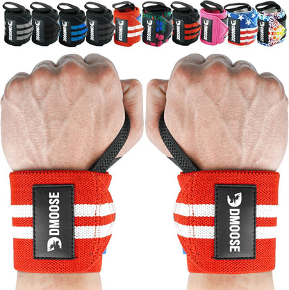 Wrist Wraps for Weightlifting 18" - Heavy Duty Gym Wrap with Hand Thumb Loop for Support & Pain Relief, USPA Approved Powerlifting, Weight Lifting Wrist Straps for Men & Women Work Out