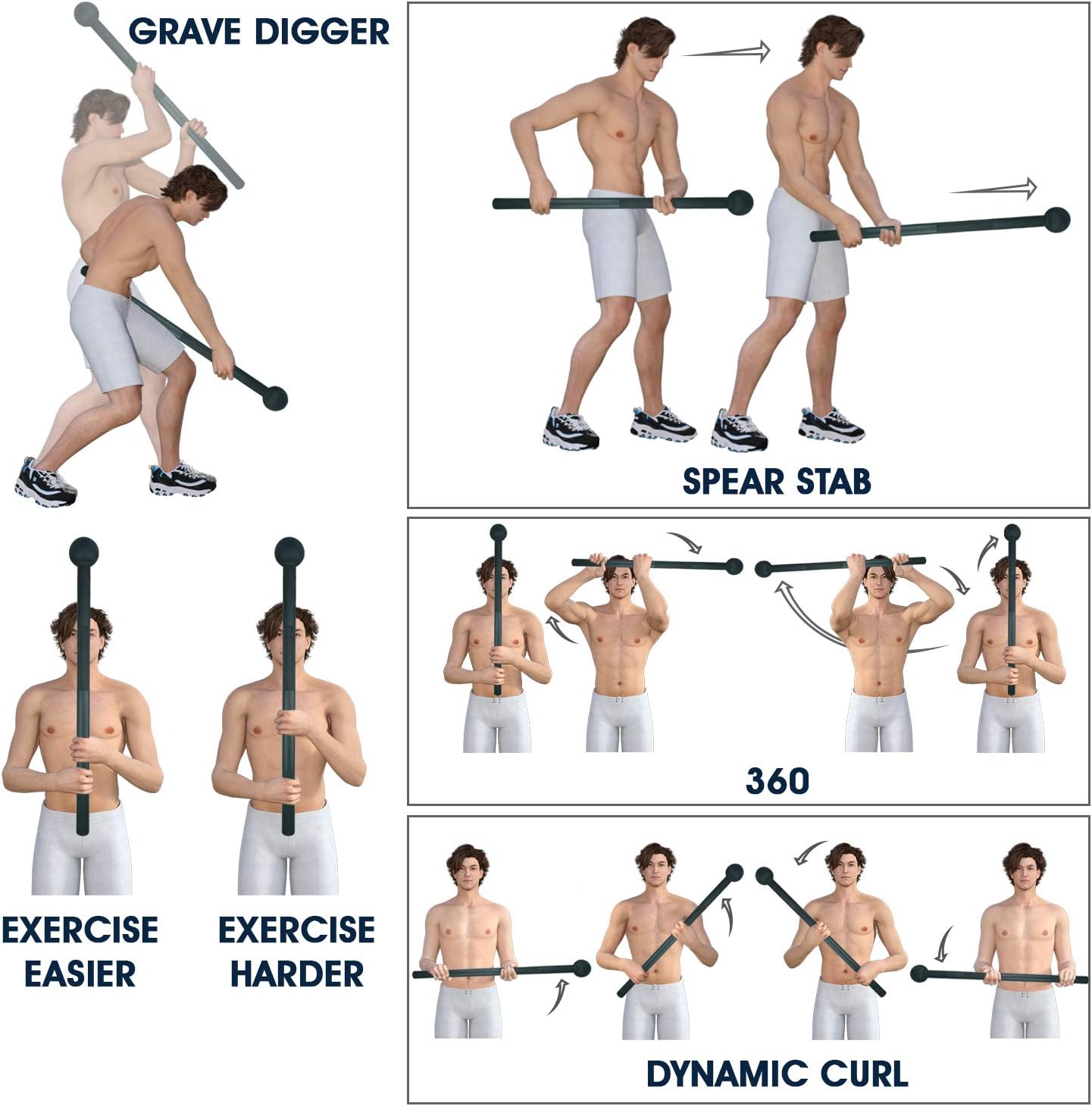 Steel Mace Bell - Versatile Strength Training Tool for Full Body Workouts, Rehabilitation, and Flexibility - Available in 5 to 30 Lbs for Men and Women