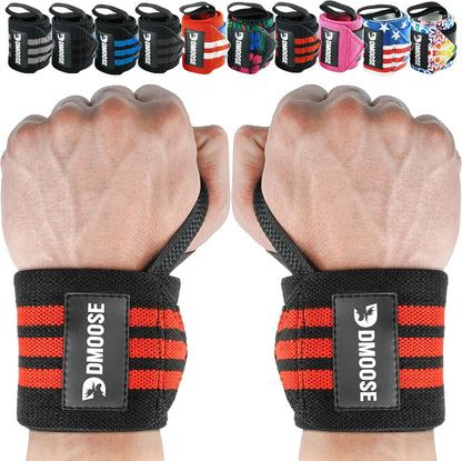 Wrist Wraps for Weightlifting 18" - Heavy Duty Gym Wrap with Hand Thumb Loop for Support & Pain Relief, USPA Approved Powerlifting, Weight Lifting Wrist Straps for Men & Women Work Out