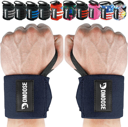 Wrist Wraps for Weightlifting 18" - Heavy Duty Gym Wrap with Hand Thumb Loop for Support & Pain Relief, USPA Approved Powerlifting, Weight Lifting Wrist Straps for Men & Women Work Out