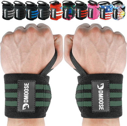 Wrist Wraps for Weightlifting 18" - Heavy Duty Gym Wrap with Hand Thumb Loop for Support & Pain Relief, USPA Approved Powerlifting, Weight Lifting Wrist Straps for Men & Women Work Out