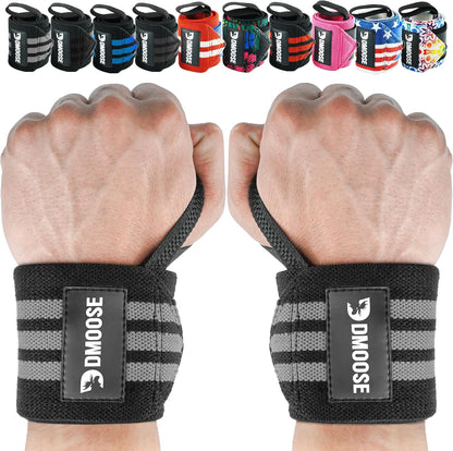Wrist Wraps for Weightlifting 18" - Heavy Duty Gym Wrap with Hand Thumb Loop for Support & Pain Relief, USPA Approved Powerlifting, Weight Lifting Wrist Straps for Men & Women Work Out
